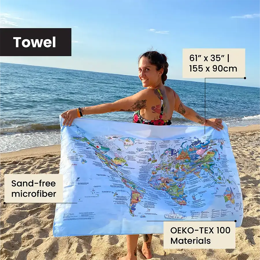 Bucketlist Map - Towel - Image 2