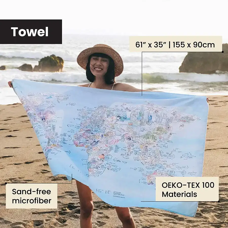 Dive Map Towel & Washbag - Image 2