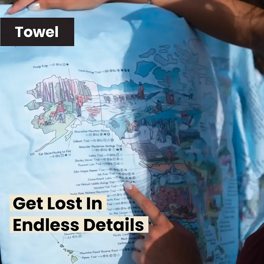 Hiking Map Towel - Image 3
